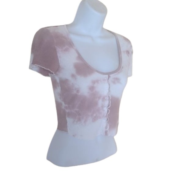 Purple White Cropped Top - Picture 2 of 4